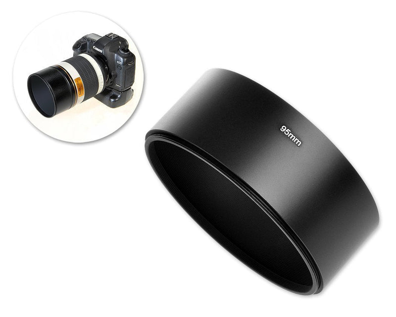 DS.DISTINCTIVE STYLE Ace Select 39mm x 95mm Screw in Metal Lens Hood for Mirror Tele Reflex Camera Lens with 95mm Filter Thread