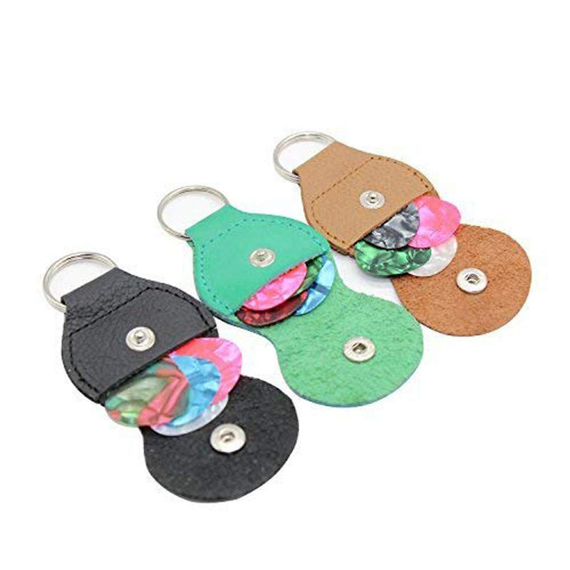 Guitar Pick holder Case 3 Pack Key Chain With 12 Guitar Picks