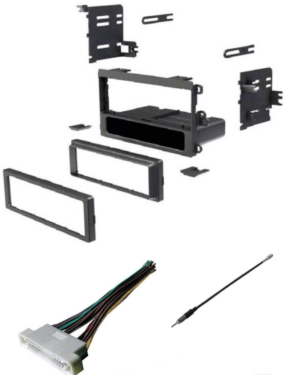 ASC Car Stereo Dash Kit, Wire Harness, and Antenna Adapter to Install a Single Din Aftermarket Radio for some 00-06 Buick LeSabre, 01-03 Oldsmobile Aurora, 00-05 Pontiac Bonneville - No Premium Amp