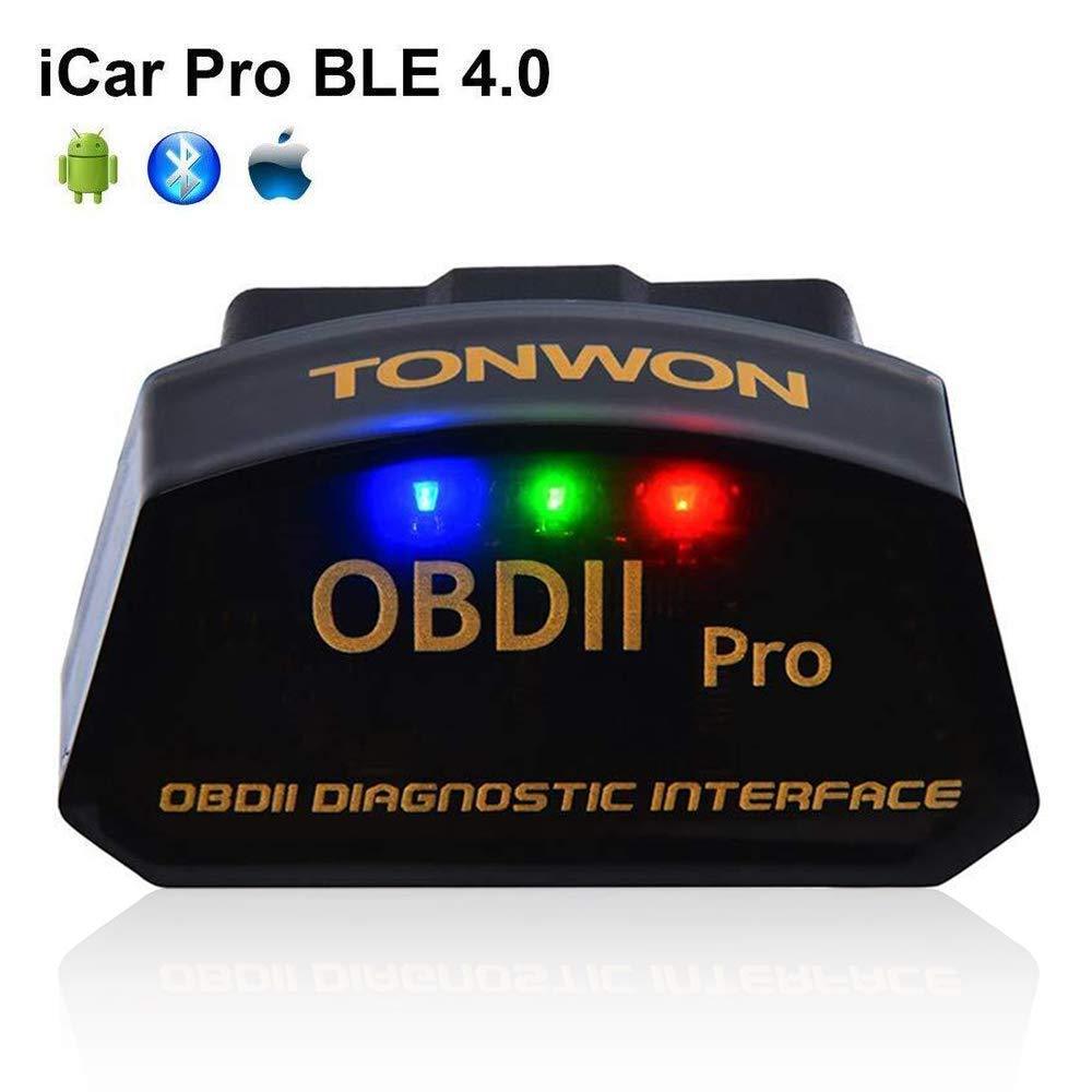 TONWON Car OBD2 Code Readers, OBDII Bluetooth Scan Tool Car Diagnostic Tool Vehicle Scanner for iOS and Andiord pro4.0 iOS and Android