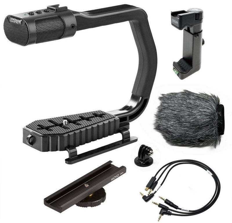 Sevenoak MicRig Universal Video Grip Handle with Integrated Stereo Microphone, Windscreen, and Shoe Extender Bracket for DSLR Cameras, iPhone, Android Smartphones and GoPro HERO3, HERO3+ and HERO4
