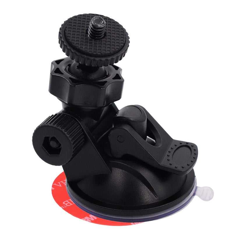 iSaddle CH01A 1/4" 1/8" Thread Camera Suction Mount Tripod Holder in Dash Cam Mount Holder - Screw Tripod Windshield Holder Fits Sony/Ricoh/HP/GoPro/Oculus (M4 M6 Screw Join Ball Included) Suction Base