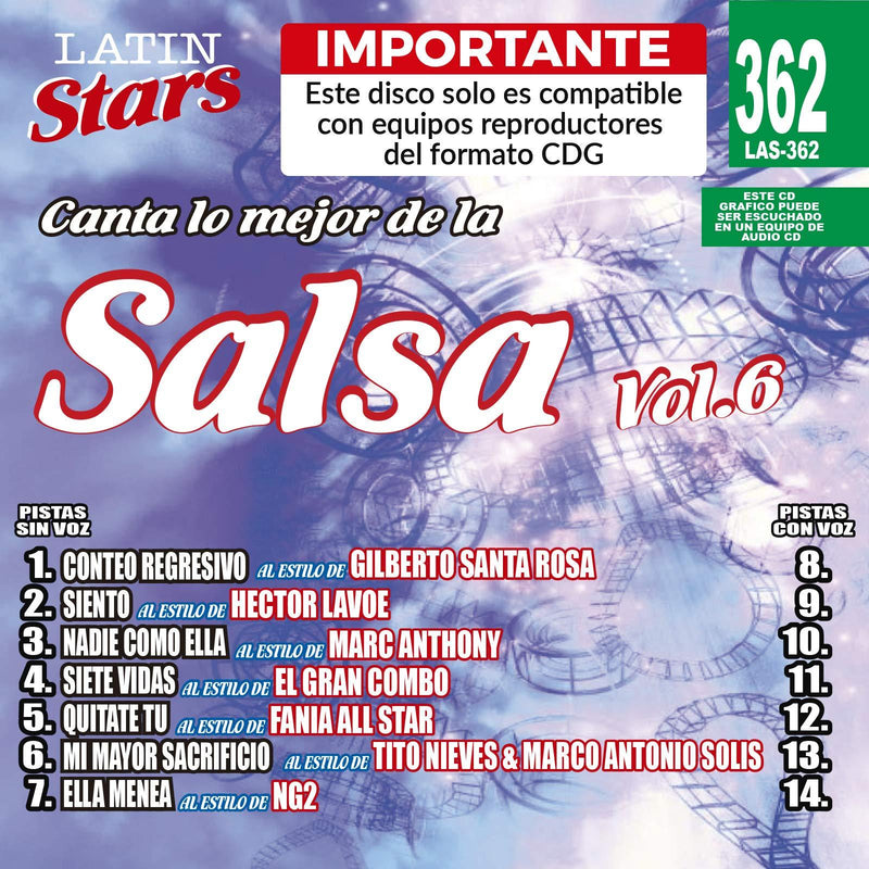 Latin Stars 362 Salsa Vol. 6 - Importante: Este disco solo es compatible con reproductores del formato CDG