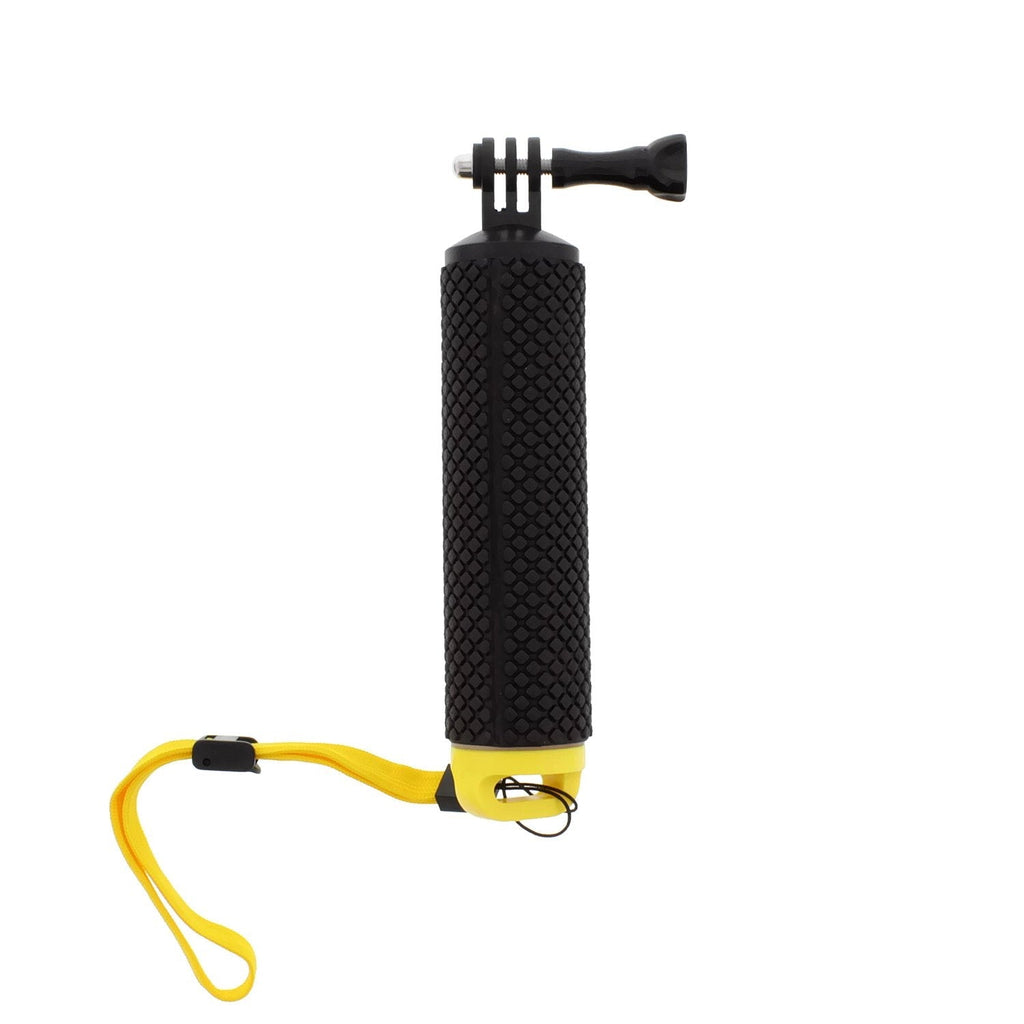 Albinar Waterproof GoPro Floating Rubber Hand Grip Monopod with Thumb Screw Mount and Adjustable High Visibility Wrist Strap for GoPro Hero 2/3/3+/4 Session, Black/Yellow