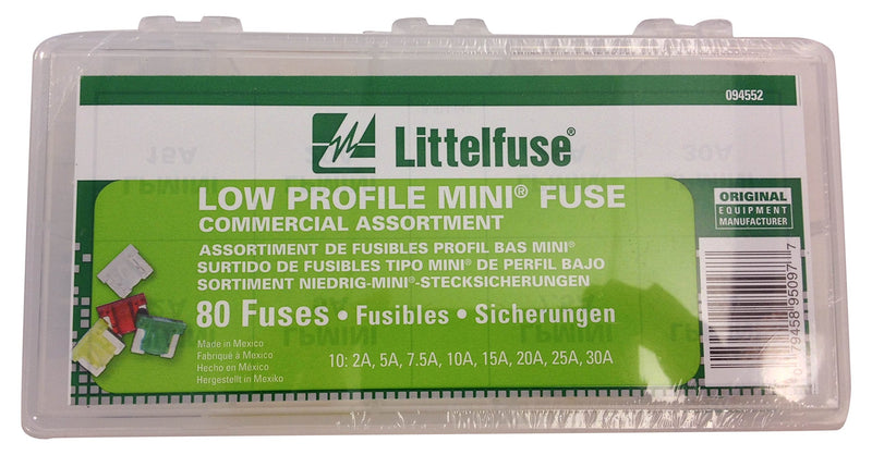 Littelfuse 00940552Z Low Profile Mini Blade Fuse Commercial Assortment (Pack of 80)