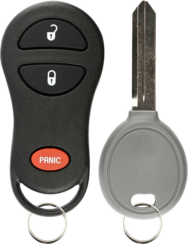 KeylessOption Keyless Entry Remote Fob Uncut Ignition Car Key Replacement for Jeep 56036859, GQ43VT9T