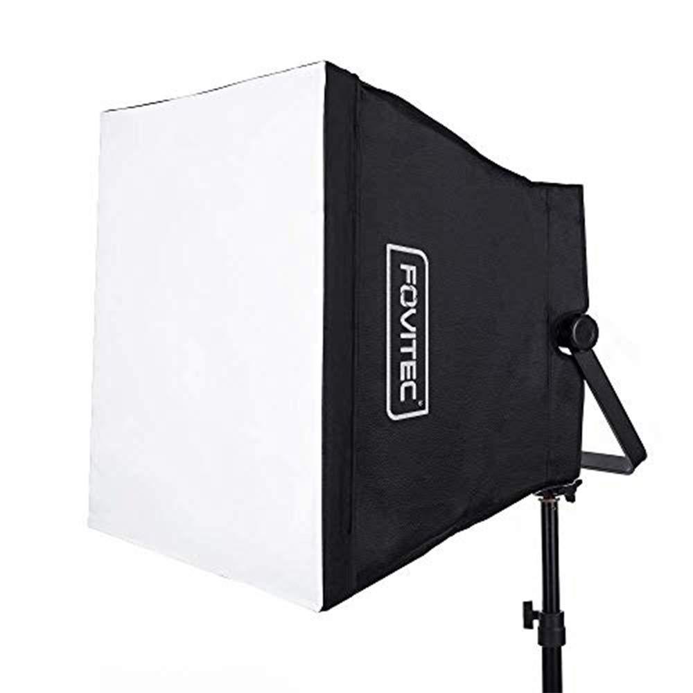 Fovitec 19" Square Softbox for 600 LED Panels, Foldable with Removable Front Diffuser and Included Carrying Case for Photo Studio Portrait Photography and Live Streaming Video