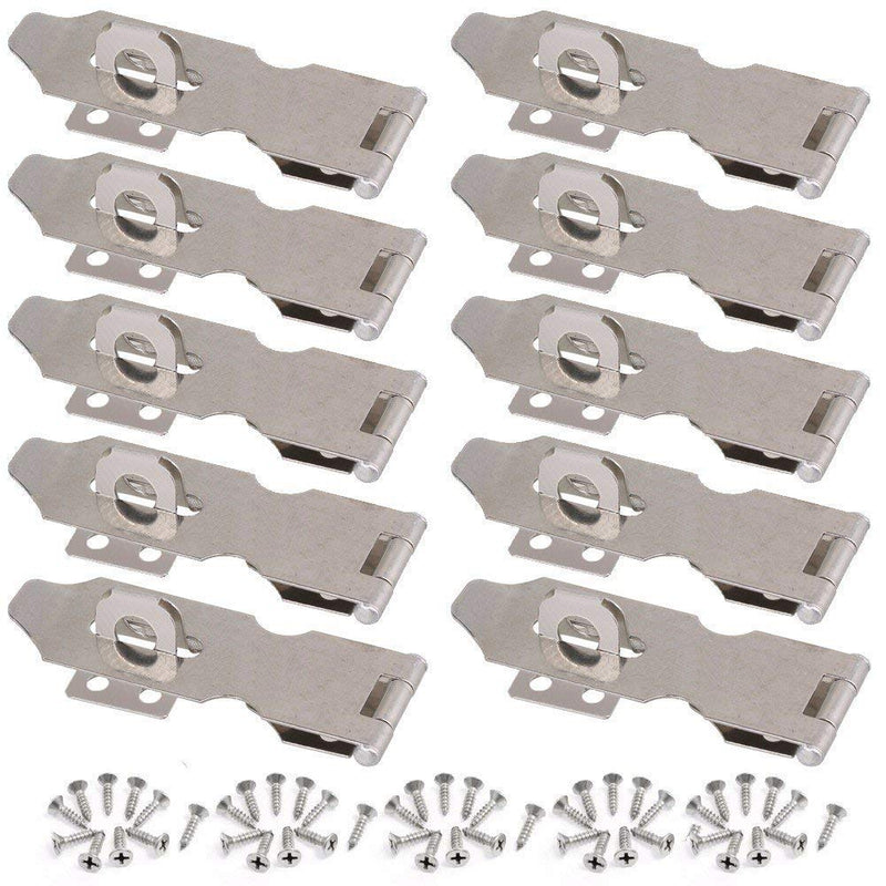Wideskall® 3" inch Zinc Plated Swivel Safety Hasp and Staple with Screws (Pack of 10) Pack of 10