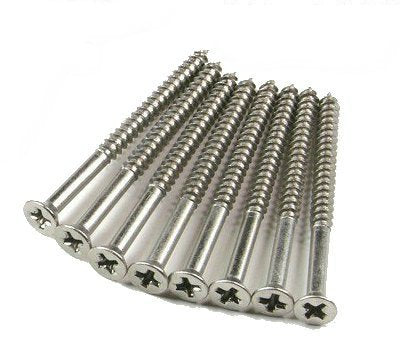 Hinge Outlet Satin Nickel Hinge Screws 10 X 2 1/2 for Commercial Door Hinges - 24 Pack