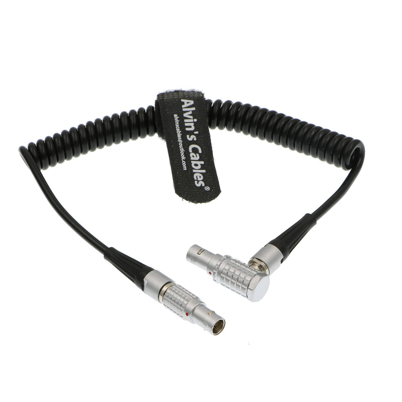 Alvin's Cables 5 Pin Timecode Coiled Cable for Sound Devices ZAXCOM DENECKE XL-LL Right Angle 5pin