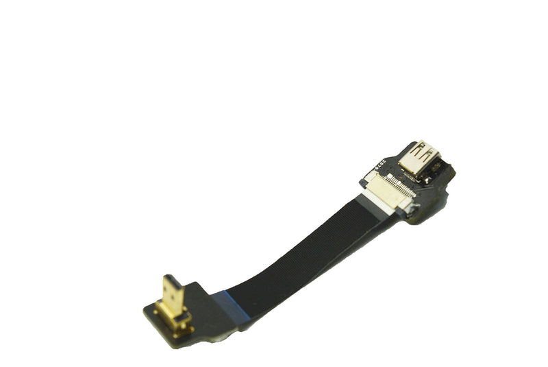 Black FPV Flat HDMI Cable Micro HDMI male 90 degree angled to Micro HDMI female for panasonic lumix GH4 blackmagic BMPCC sony alpha sony A5000 A6000 A7R A7S (5CM) 5CM
