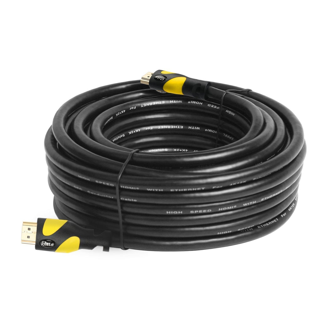 Postta HDMI Cable(40 Feet Yellow) Ultra HDMI 2.0V Support 4K 2160P,1080P,3D,Audio Return and Ethernet -1 Pack 40FT