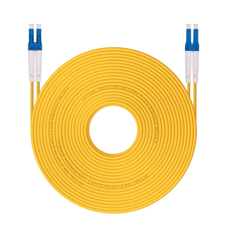 30M OS2 LC to LC Fiber Patch Cable, Single Mode Jumper Duplex, 9/125um, LSZH Yellow, 98ft, 1310/1550nm Wavelength for 1G/10G SMF SFP Module and More, Available 1m - 100m 30m(98ft) OS2 LC-LC