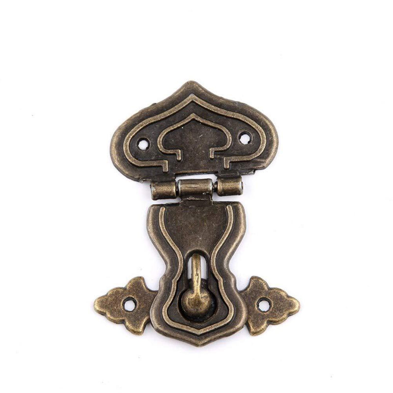 1Pc Vintage Hardware Antique Brass Hasps Decorative Jewelry Gift Wooden Box Hasp Retro Suitcase Latch Hook With Screws 63X47Mm 1-
