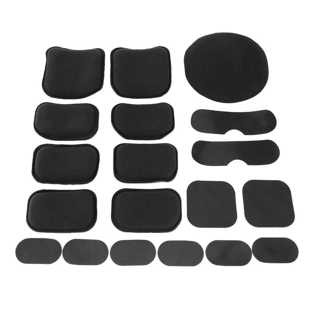 Vbestlife Helmet Padding Thick, Tactical Helmet Pads 19pcs/Set Soft and Durable EVA Motorcycle Helmet Replacement Accessories