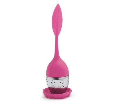 Teami Tea Infuser Filter - Premium Silicone & Stainless Steel Infuser Tea Strainer Ball - Tea Cup Infuser for Loose Leaf Tea - Tea Steeper Accessories with Drip Holder - Pink (1.5 oz)