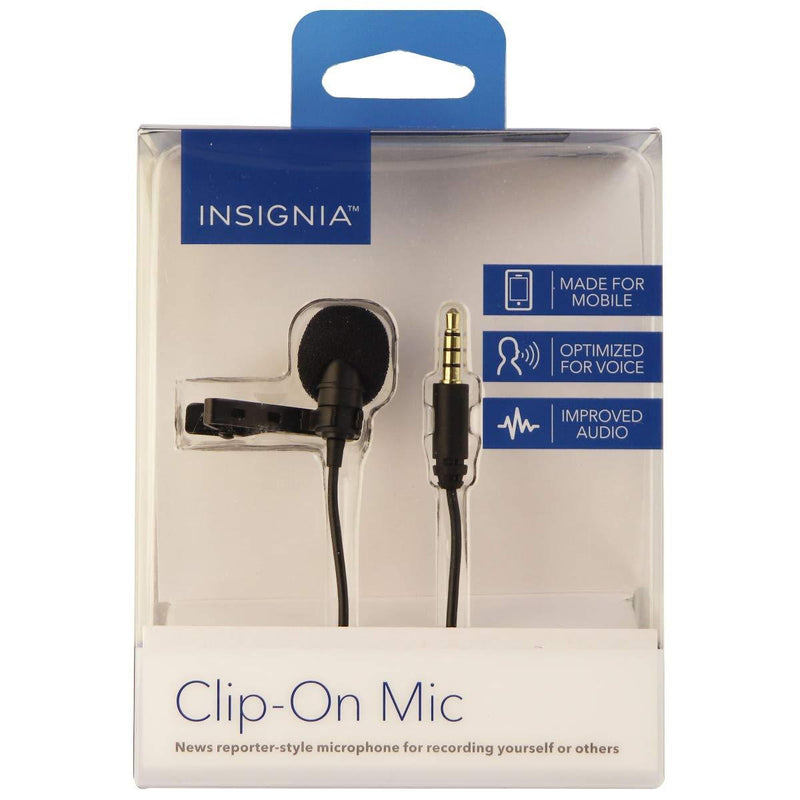 [AUSTRALIA] - Insignia Lavalier Microphone Clip on Mic Made for Mobile, Optimized for Voice, Improved Audio, Black 