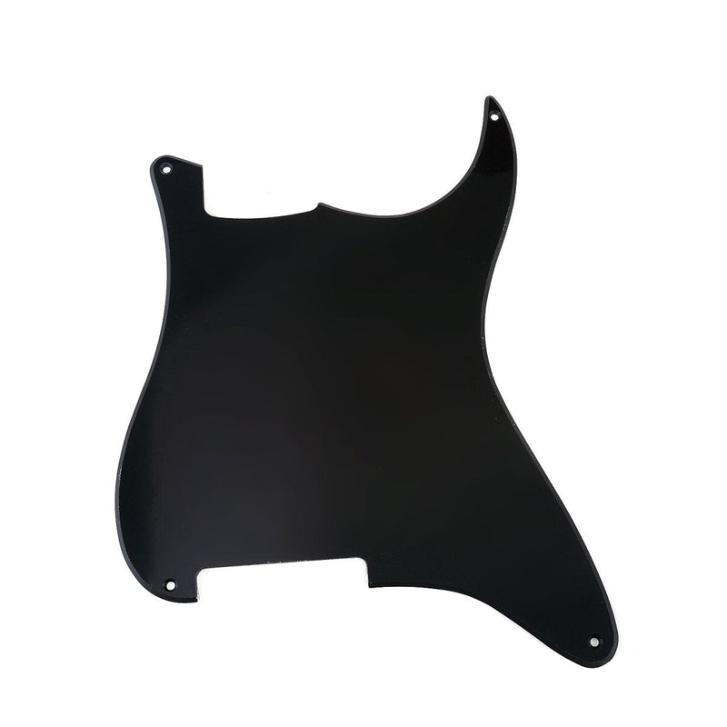 Musiclily 4 Hole Guitar Strat Pickguard Material Blank Scratch Plate Custom for Fender Stratocaster Electric Guitar Replacement, 1Ply Glossy Black 1Ply Black