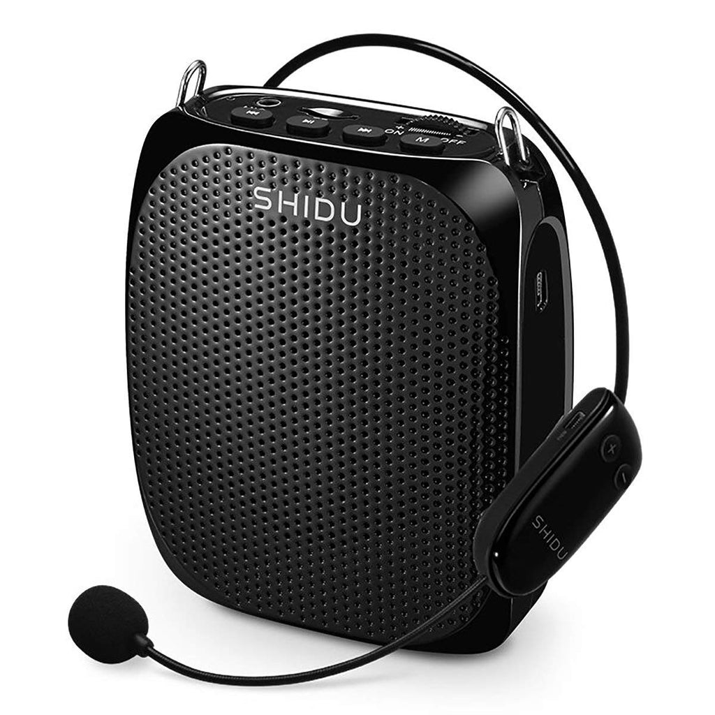 [AUSTRALIA] - Wireless Voice Amplifier with UHF Microphone headset 10W Portable Loud Speaker Clear Sound for Teaching, Singing, Presentations, Tour, Speech and More, Black 