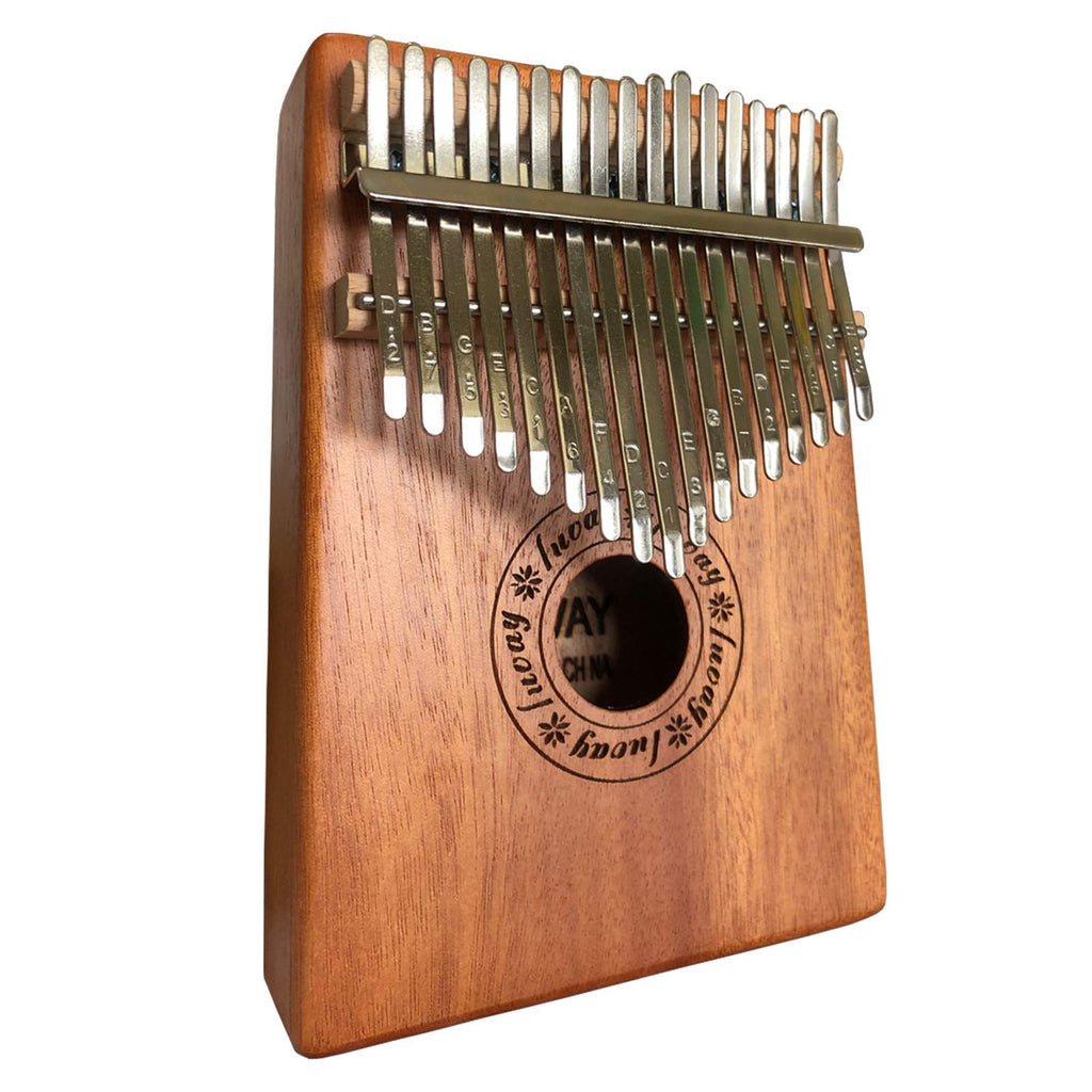 Luvay Kalimba 17 key Thumb Piano, Solid Mahogany Body (Light Color) Light