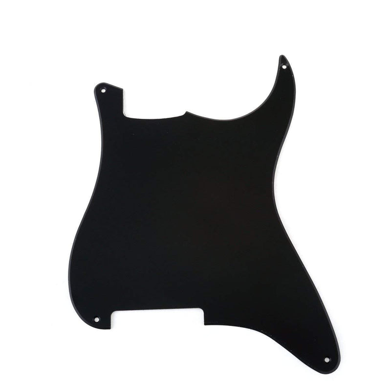 Musiclily 4 Holes Blank Custom Outline Pickguard Plate for Fender Stratocaster Strat ST Style Guitar, 1Ply Matte Black