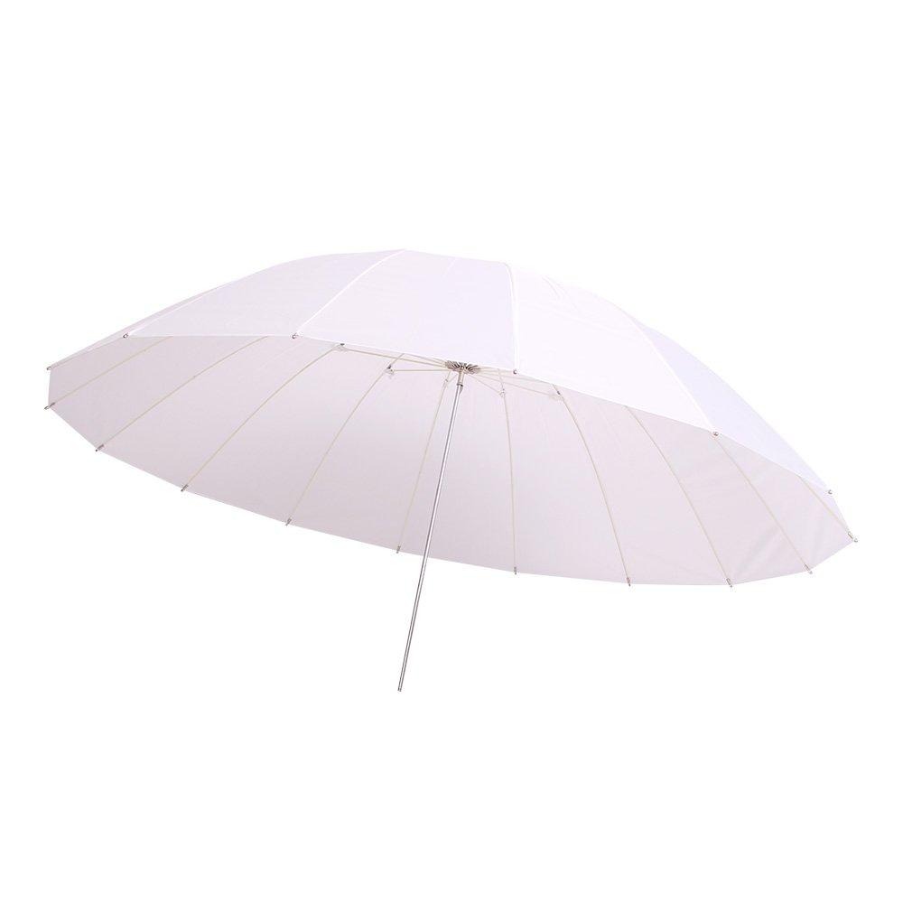 FOTOCREAT 60inch White Diffusion Parabolic Umbrella 16 Fiberglass Rib 7mm Shaft 60"(152cm)