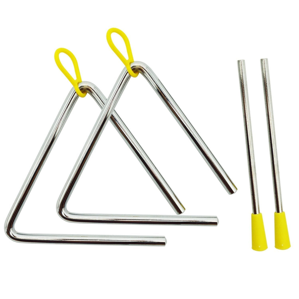 Doubletwo 2pcs Musical Triangle, 5 Inch Percussion Triangle Musical Instrument for Kids