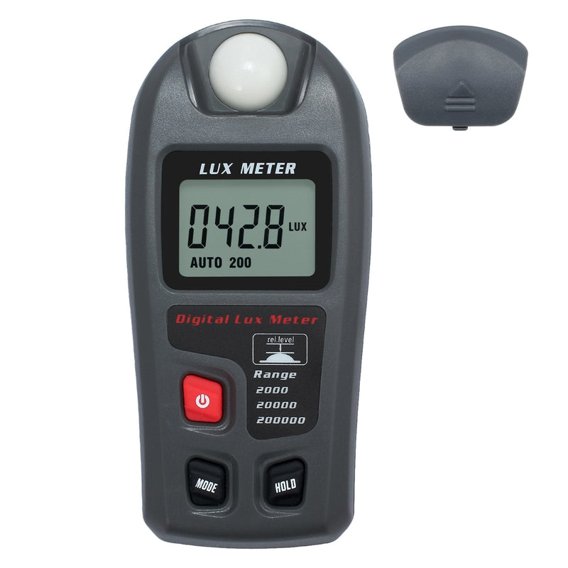 Proster Digital Luxmeters Illuminance Light Meter Luminometers Lux Light Meter Photometers High Accuracy ±4% Lux Meter with LCD Display Range 0.1-200000 Lux/0.01-20000 Fc