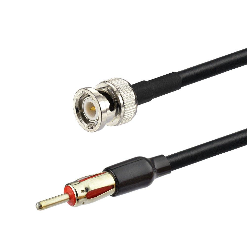 Eightwood BNC Male to Motorola AM/FM Male Plug Extension Lead 12 inches Coax RG58 for Car Radio Antenna