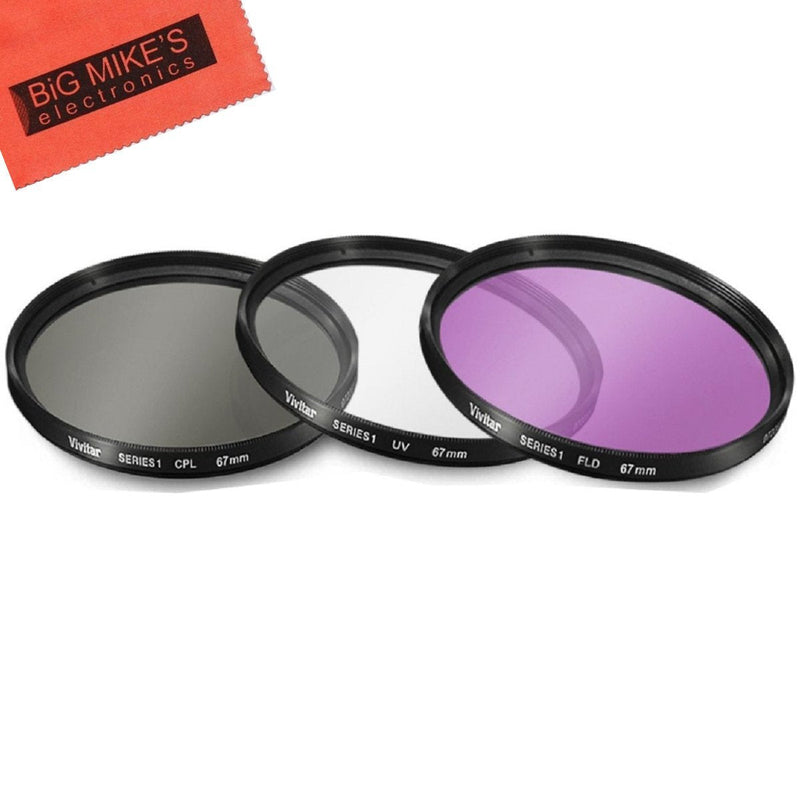 67mm Multi-Coated 3 Piece Filter Kit (UV-CPL-FLD) for Nikon D5600, D7500 with AF-S DX NIKKOR 18-140mm f/3.5-5.6G ED VR