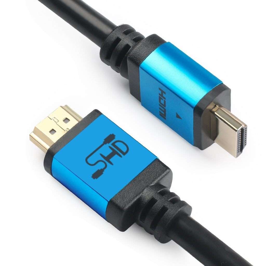 SHD HDMI Cable 30Feet High Speed HDMI Cord 2.0V UHD 18Gbps Support 4K 3D 1080P Ethernet Audio Return CL3 Rated Gold Plated Connectors Black Cable and Blue Metal Shell Blue Shell