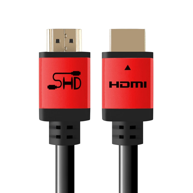 SHD HDMI Cable 40Feet High Speed HDMI Cord 2.0V UHD 18Gbps Support 4K 3D 1080P Ethernet Audio Return CL3 Rated Gold Plated Connectors Black Cable and Red Metal Shell Red Shell