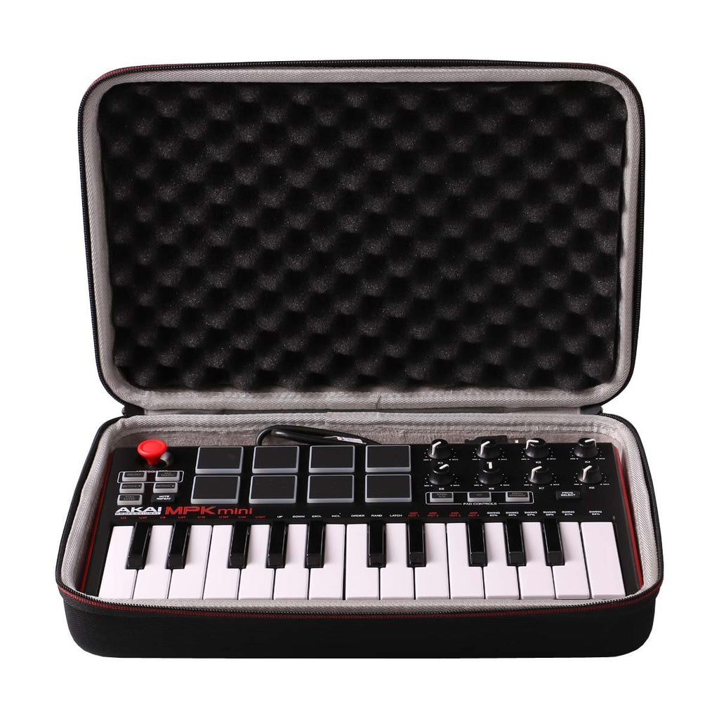 LTGEM Travel Hard Carrying Case for Akai Professional MPK Mini MKII & MK3 & MPK Mini Play | 25-Key Ultra-Portable USB MIDI Drum Pad & Keyboard Controller A-Gray