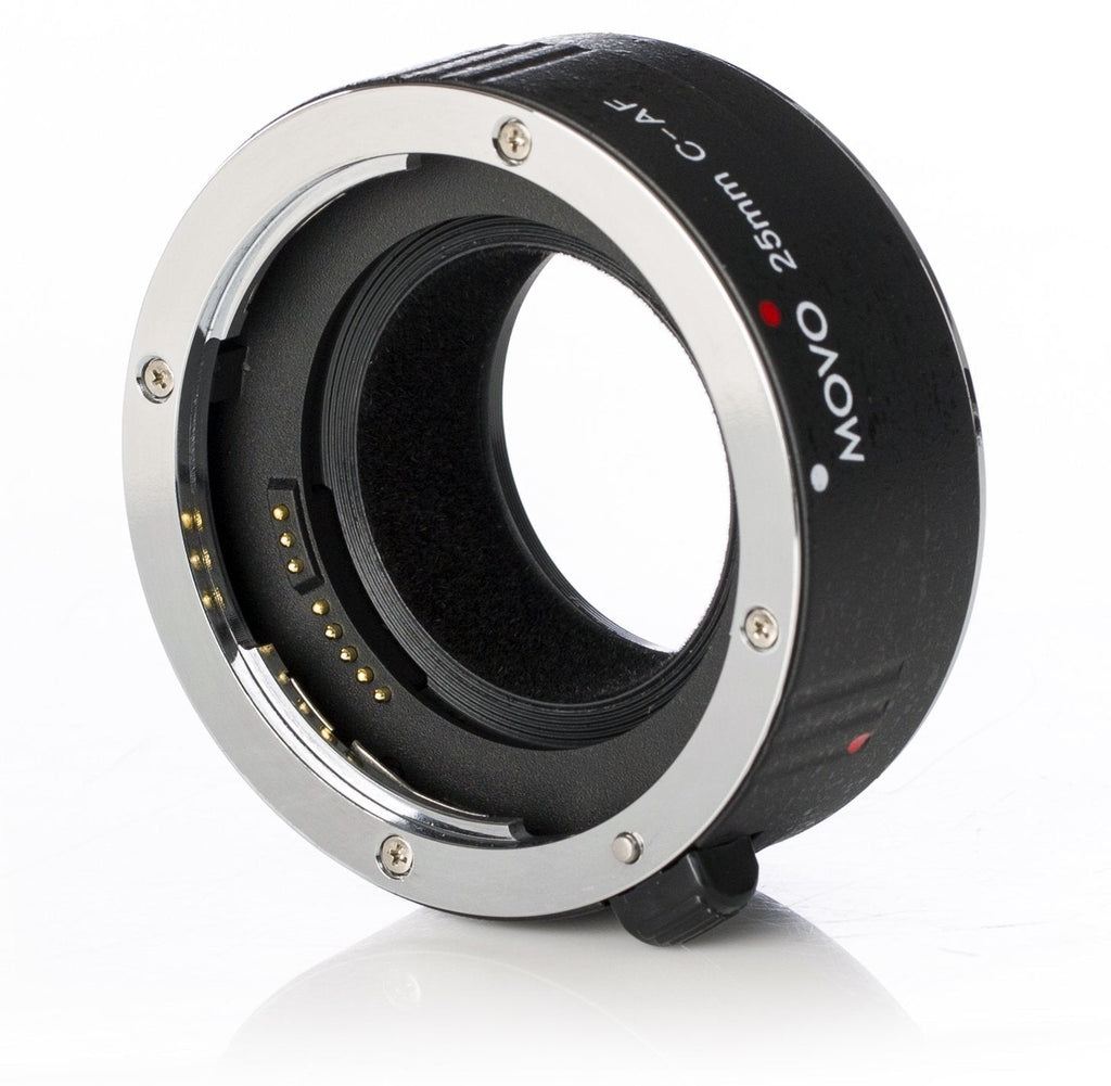 Movo MT-C25 25mm AF Chrome Macro Extension Tube for Canon EOS DSLR Camera and EF, EF-S Lenses