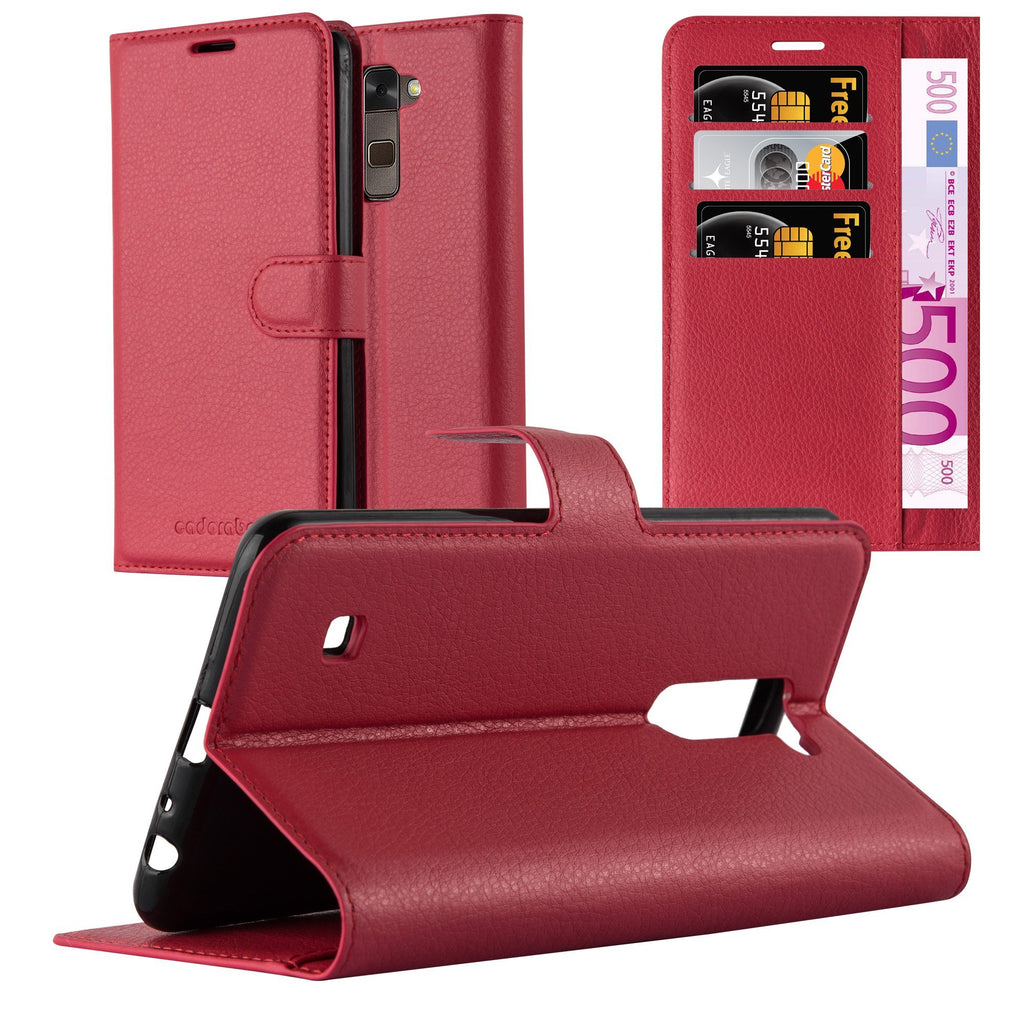 Cadorabo Book Case Compatible with LG Stylus 2 in Candy Apple RED - with Magnetic Closure, Stand Function and Card Slot - Wallet Etui Cover Pouch PU Leather Flip