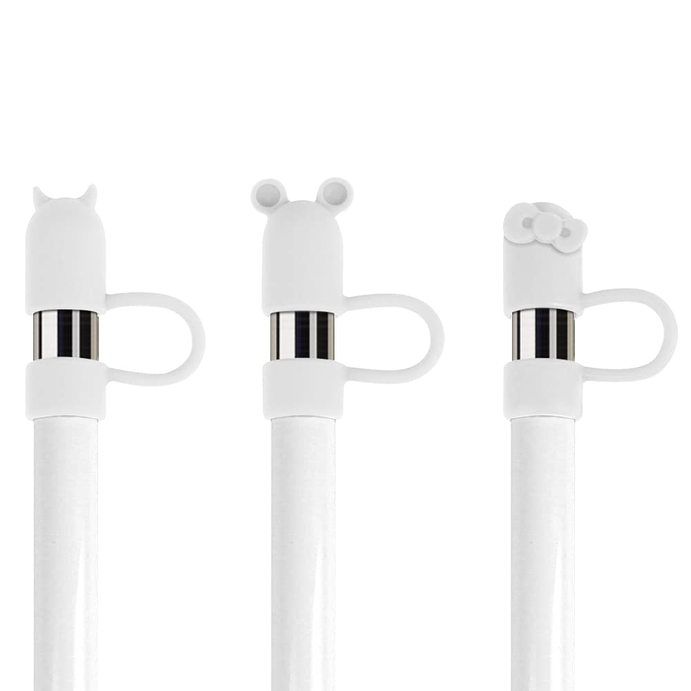 Fintie Bundle for Apple Pencil Cap Holder, Premium Soft Silicone Elastic Pen Keeper Cover for Apple Pencil 1st Gen, iPad 10.2 2019, iPad Air 3rd/Pro 10.5, iPad 6th/5th Gen Pencil, White