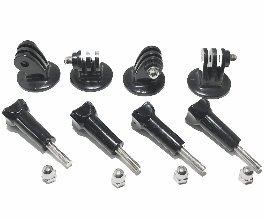 OCTO MOUNT 4 Pack Universal Black Tripod Mount Adapter with Long Thumbscrew for Action Cameras. Compatible with GoPro Hero, Session, and Suptig Cameras.