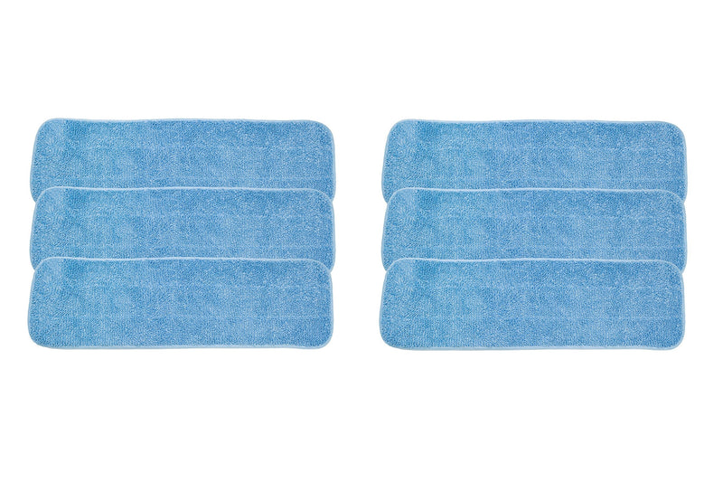 LTWHOME 18" Microfiber Commercial Mop Refill Pads in Blue Fit for Wet or Dry Floor Cleaning (Pack of 6) 1