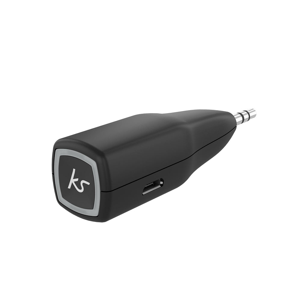 Kitsound Myjack2 Aux-in 3.5 mm to Bluetooth Audio Adapter/Wireless Converter and Hands-Free Car Kit, Black, KSMYJACK2