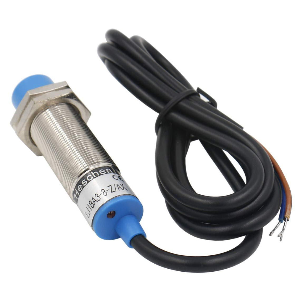 Heschen M18 Inductive Proximity Sensor Switch Non-Shield Type LJ18A3-8-Z/AX Detector 8mm 10-30VDC 200mA NPN Normally Closed(NC) 3 Wire