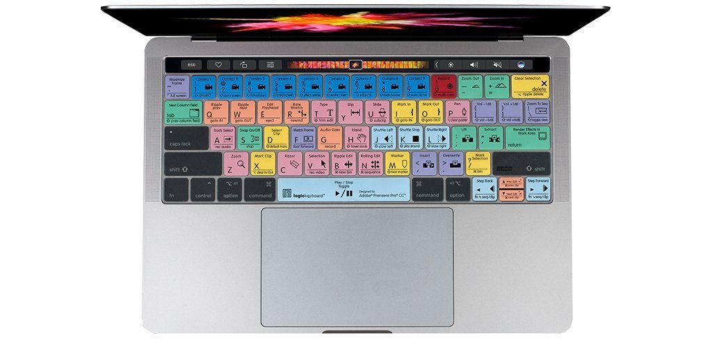 LogicKeyboard Skin designed for Adobe Premiere Pro CC compatible with MacBook Pro Touch Bar - part LS-PPROCC-MBP16-US