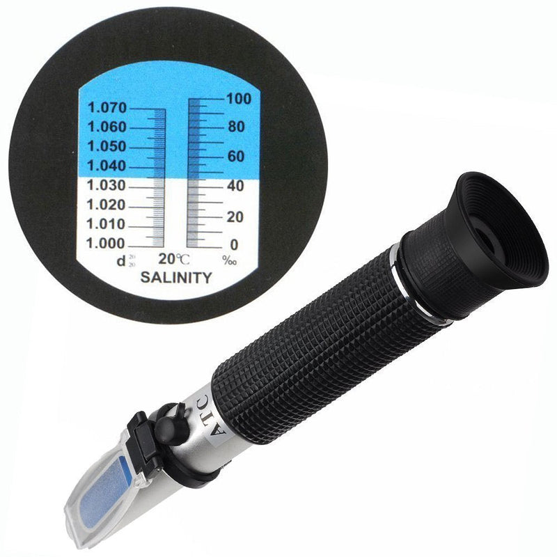[AUSTRALIA] - Salinity Refractometer for Seawater and Marine Fishkeeping Aquarium 0-100 PPT - Dual Scale (1.0 to 1.070 S.G.) - Automatic Temperature Compensation 