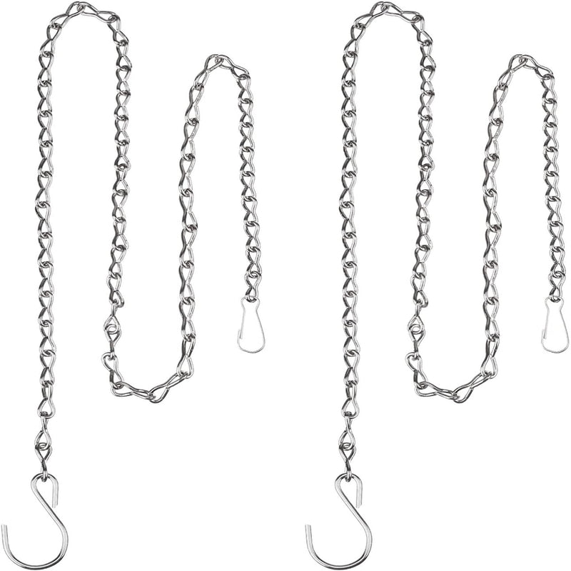 EBOOT 2 Pack 35 Inch Hanging Chain for Bird Feeders, Planters, Lanterns and Ornaments (Silver)
