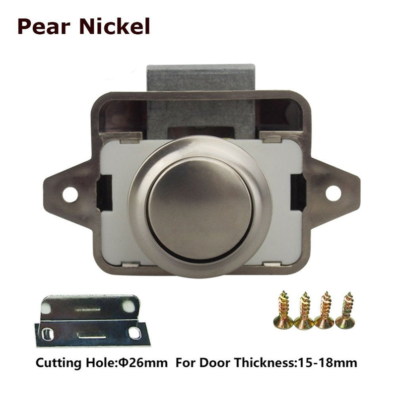 Encell Set of 5 Push Button Latch Cupboard for RV Camper Motor Home Caravan Pearl Nickel