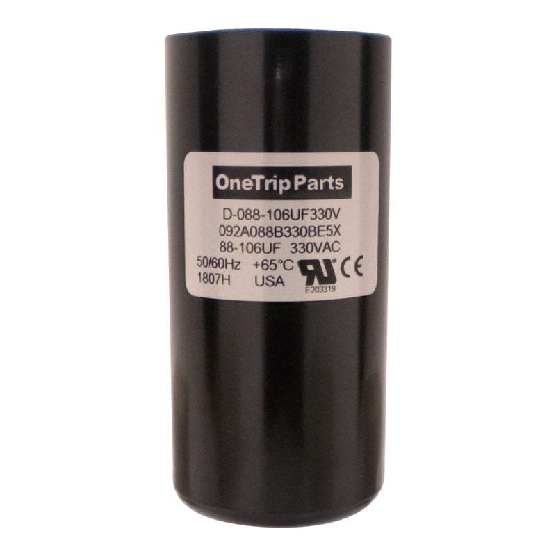 OneTrip Parts USA Start Capacitor 88-106 UF 88/106 MFD 330 VAC 1-7/8 Inch Round