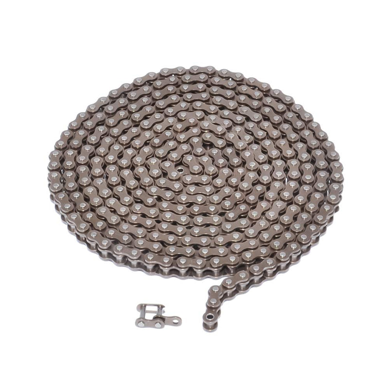 2M #25 Roller Chain with 1 Connector Connecting Link for Go Kart, Mini Bike Chain Replacements