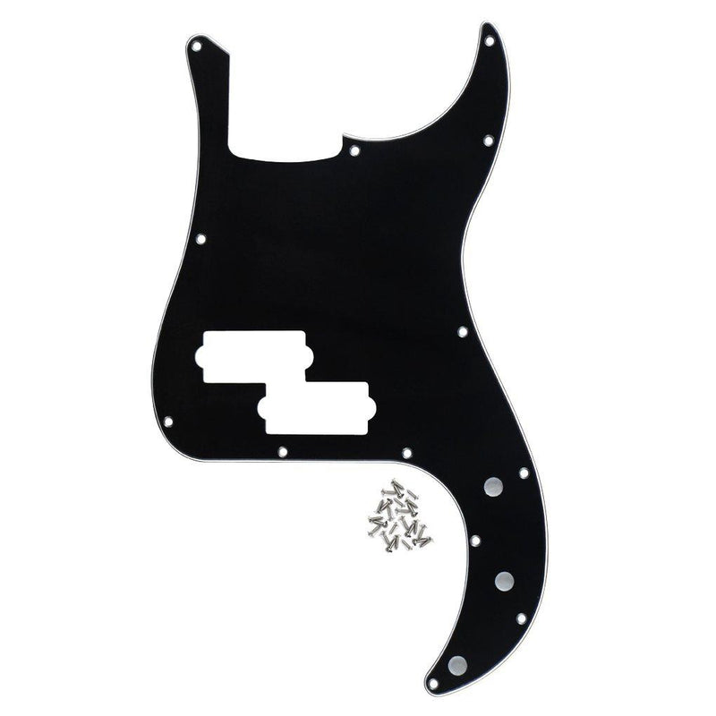FLEOR 3Ply Black P Bass Pickguard Guitar Scratch Plate Pick Guard for 4 String American/Mexican Standard Precision Bass Style