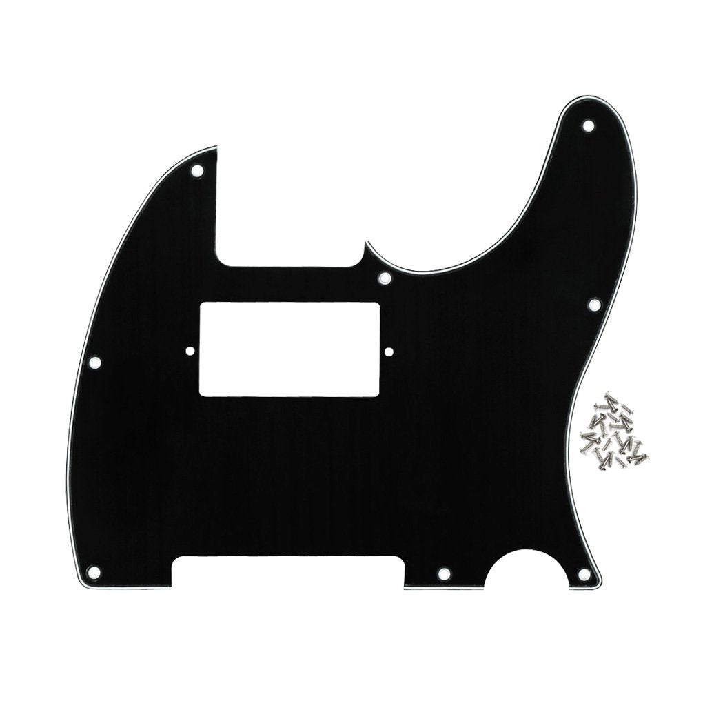 FLEOR 3Ply Black 8 Hole Tele Pickguard Guitar Humbucker Pick Guard HH with Screws Fit USA/Mexican Fender Standard Telecaster Part