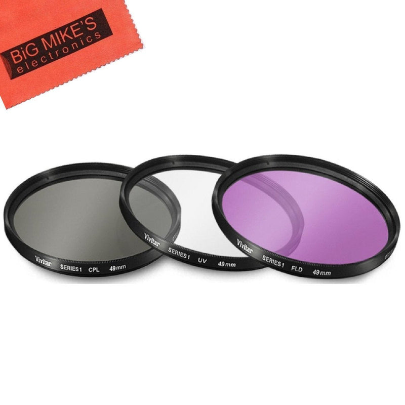 49mm Multi-Coated 3 Piece Filter Kit (UV-CPL-FLD) for Canon EF 50mm f/1.8 STM Lens