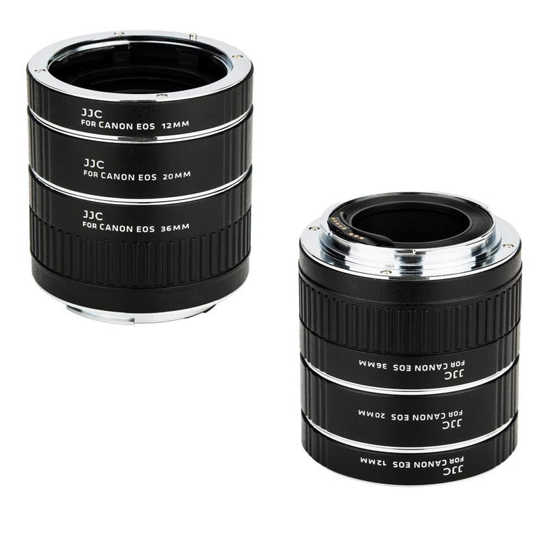 JJC EF & EF-S Mount Auto Focus Extension Tube Set for Canon EOS 90D 80D 70D 60D 77D Rebel T6 T7 T5 T8i T7i T6i T6s T5i T4i SL3 SL2 EOS 6D Mark II 7D Mark II 5D Mark IV III 5Ds R 1Dx Mark III and More Canon EF or EF-S Mount